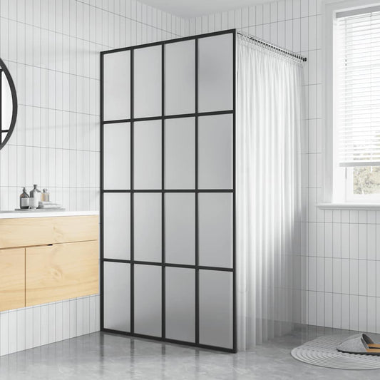 Walk-in Shower Screen Frosted Tempered Glass 100x195 cm