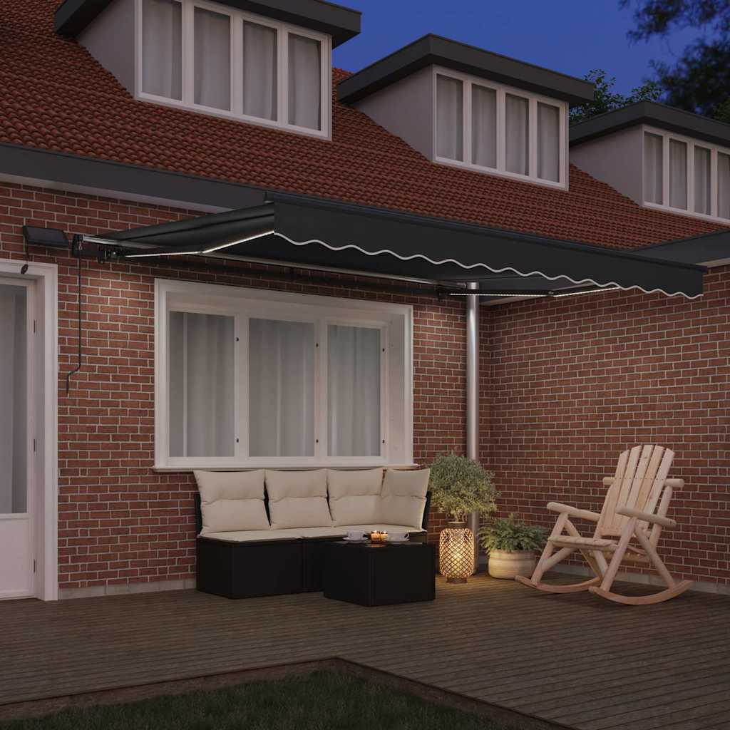 Awning with Manual Anthracite 3.5 x 2.5 m Metal