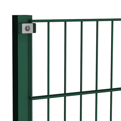 Fence Panel with Posts Iron 522x120 cm Green