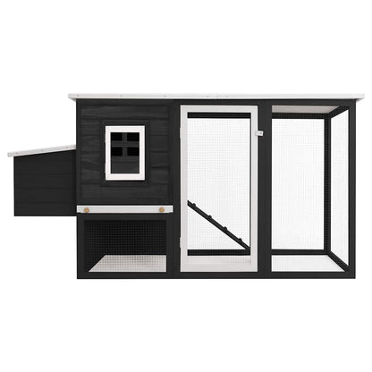 Outdoor Chicken Cage Hen House with 1 Egg Cage Grey Wood