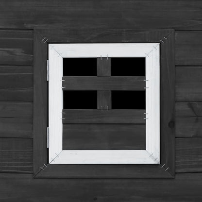 Outdoor Chicken Cage Hen House with 1 Egg Cage Grey Wood