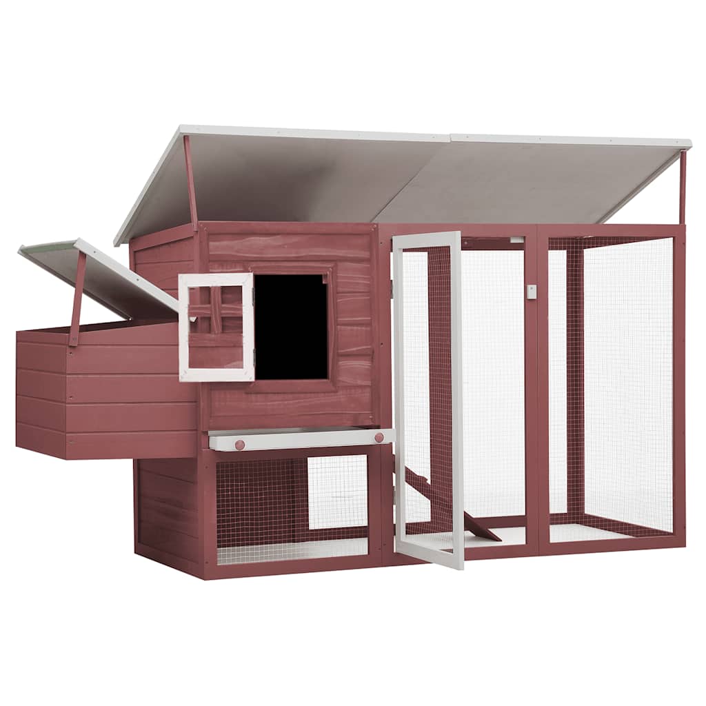 Outdoor Chicken Cage Hen House with 1 Egg Cage Brown Wood
