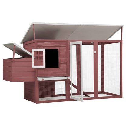 Outdoor Chicken Cage Hen House with 1 Egg Cage Brown Wood