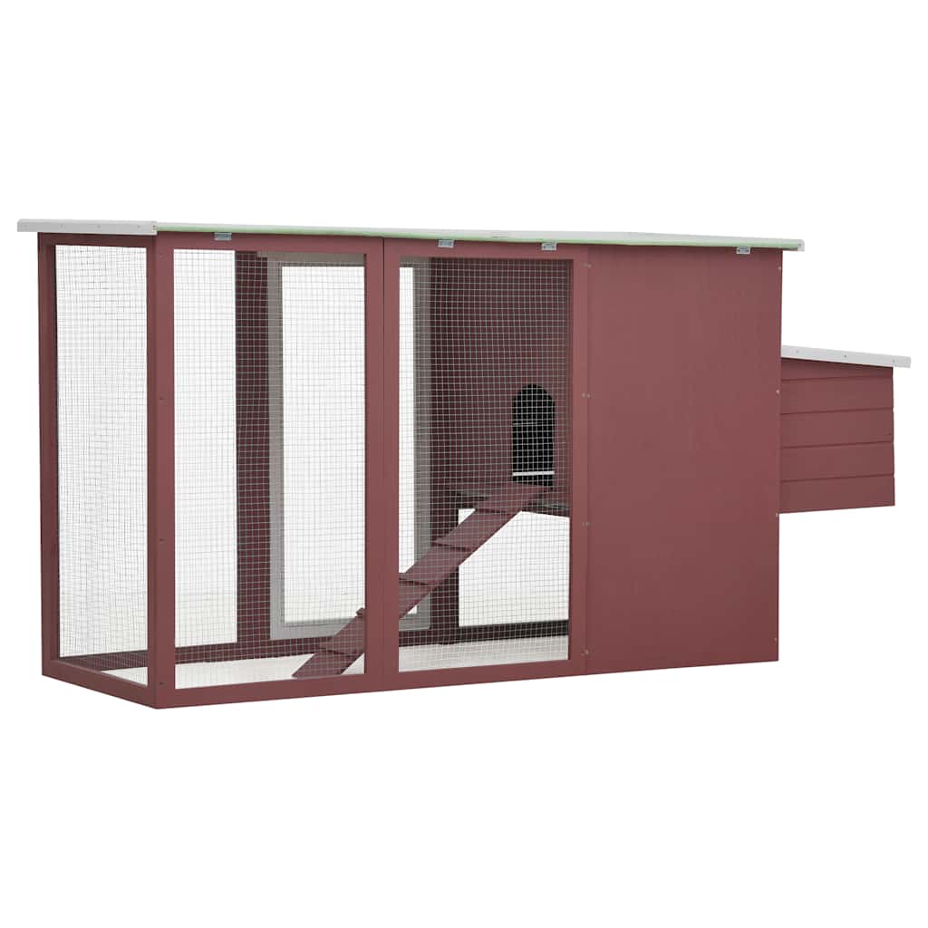 Outdoor Chicken Cage Hen House with 1 Egg Cage Brown Wood