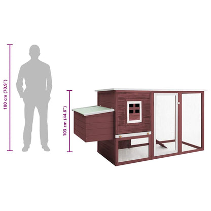 Outdoor Chicken Cage Hen House with 1 Egg Cage Brown Wood