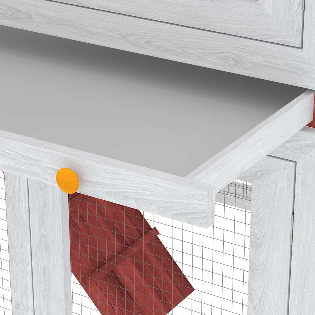 Animal Rabbit Cage Double Floor Red Wood