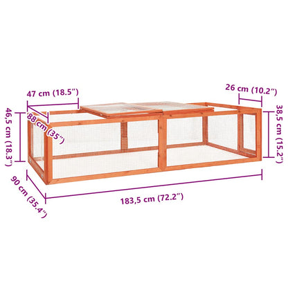 Rabbit Hutch 183x90x46.5 cm Solid Firwood