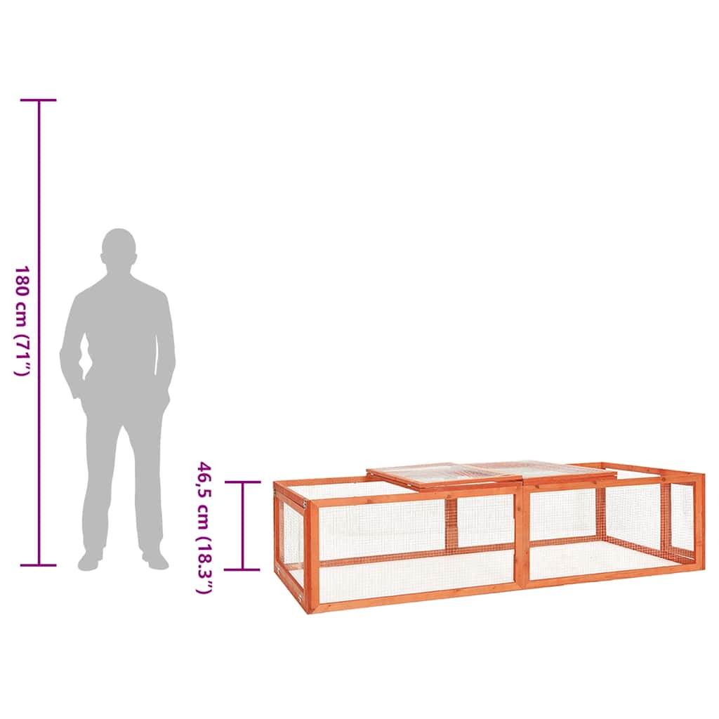 Rabbit Hutch 183x90x46.5 cm Solid Firwood