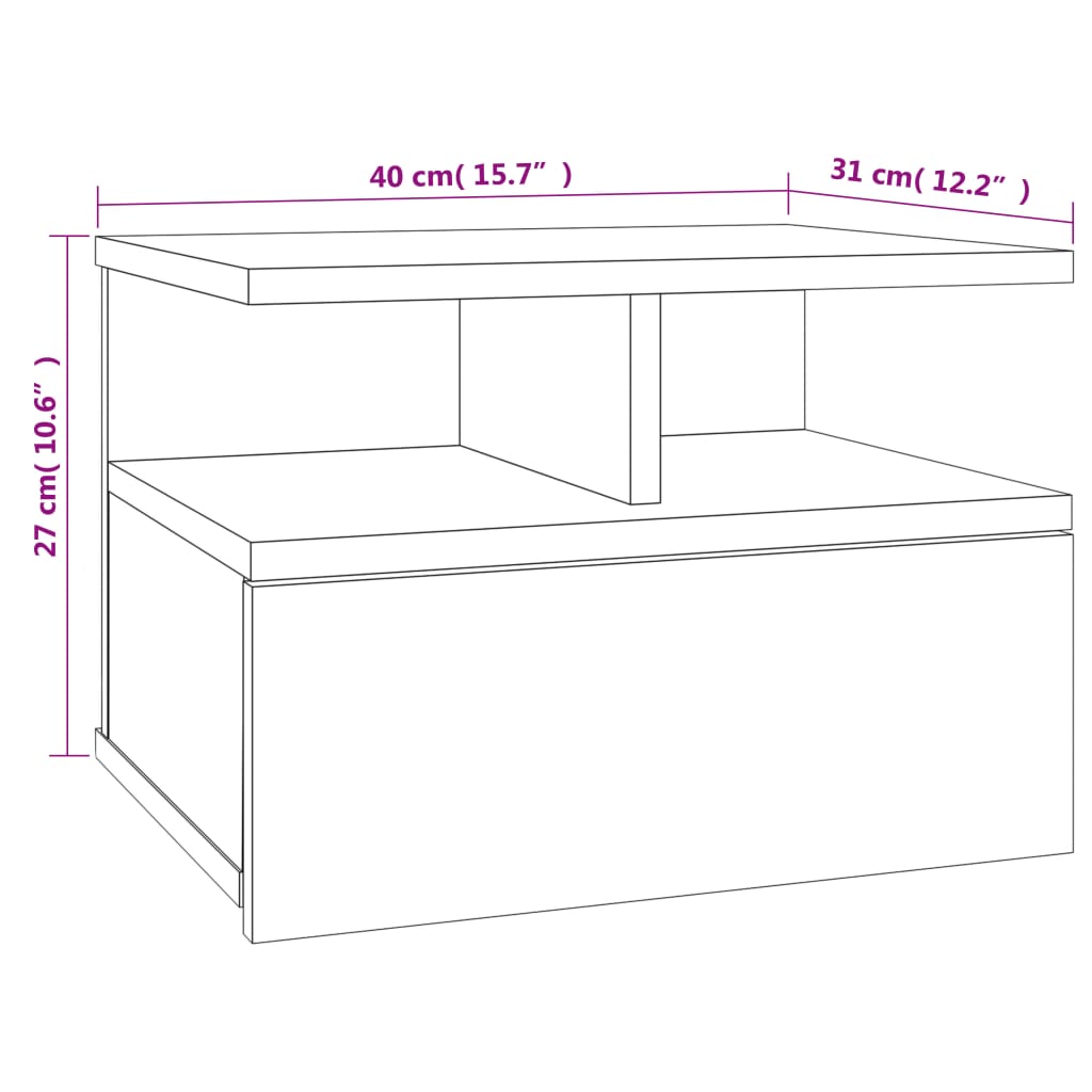 Floating Nightstand Sonoma Oak 40x31x27cm Engineered Wood