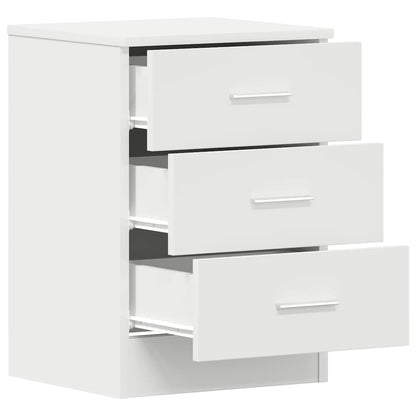 Bedside Cabinet White 38x35x56 cm Engineered Wood