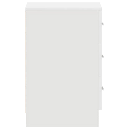 Bedside Cabinet White 38x35x56 cm Engineered Wood