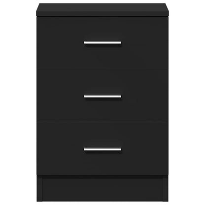 Bedside Cabinet Black 38x35x56 cm Engineered Wood