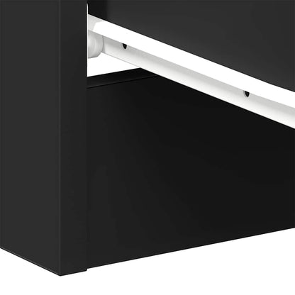 Bedside Cabinet Black 38x35x56 cm Engineered Wood