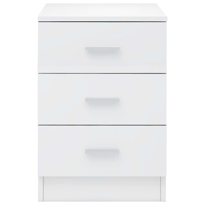 Bedside Cabinet High Gloss White 38x35x56 cm Engineered Wood
