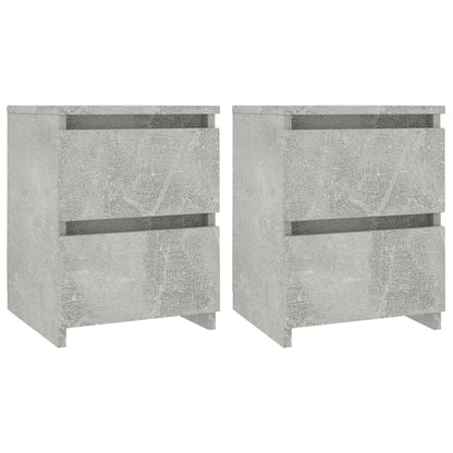 Bedside Cabinets 2 pcs Concrete Grey 30x30x40 cm Engineered Wood