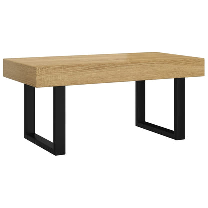 Coffee Table Light Brown and Black 90x45x40 cm MDF and Iron