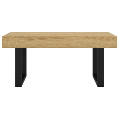 Coffee Table Light Brown and Black 90x45x40 cm MDF and Iron
