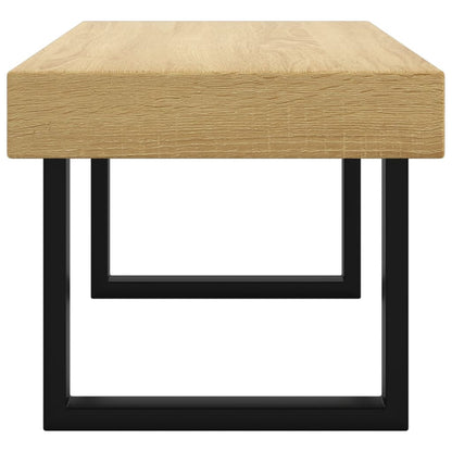 Coffee Table Light Brown and Black 90x45x40 cm MDF and Iron