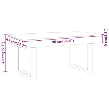 Coffee Table Dark Brown and Black 90x45x40 cm MDF and Iron