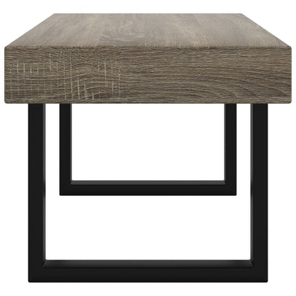 Coffee Table Grey and Black 90x45x40 cm MDF and Iron