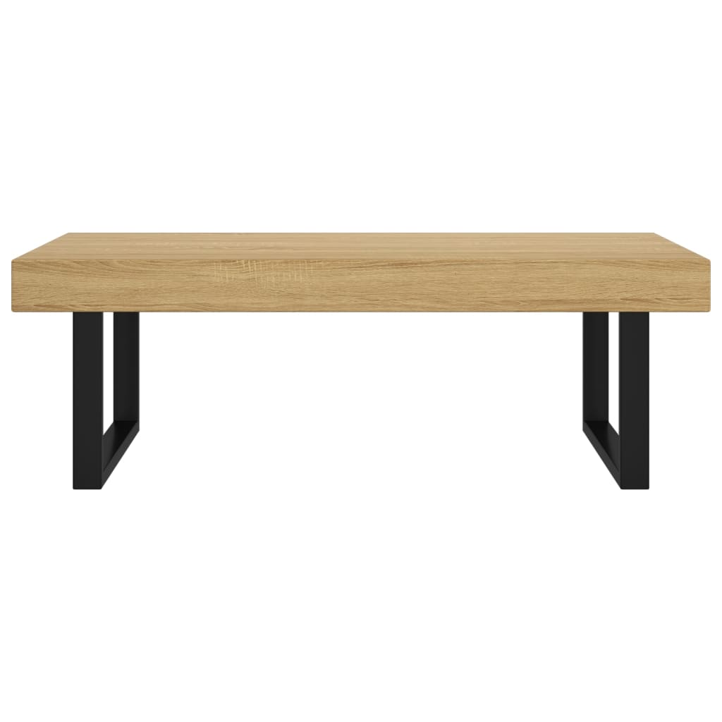 Coffee Table Light Brown and Black 120x60x40 cm MDF and Iron