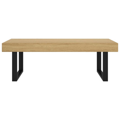 Coffee Table Light Brown and Black 120x60x40 cm MDF and Iron