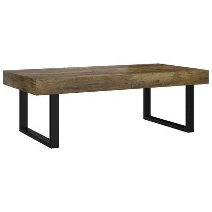 Coffee Table Dark Brown and Black 120x60x40 cm MDF and Iron