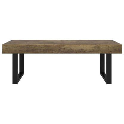 Coffee Table Dark Brown and Black 120x60x40 cm MDF and Iron