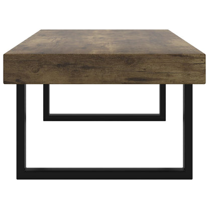 Coffee Table Dark Brown and Black 120x60x40 cm MDF and Iron