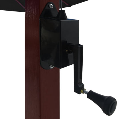 Hanging Garden Parasol with Wooden Pole 400x300 cm Black