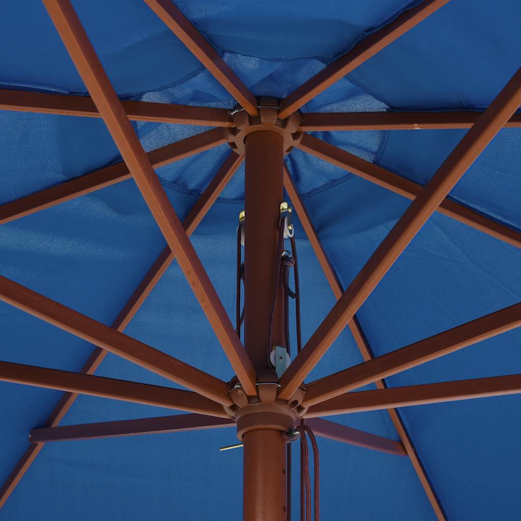 Garden Parasol with Wooden Pole 350 cm Blue