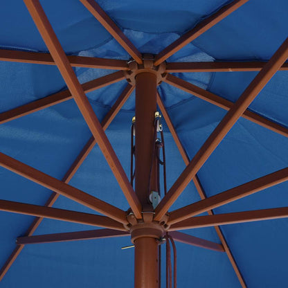Garden Parasol with Wooden Pole 350 cm Blue