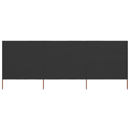3-panel Wind Screen Fabric 400x80 cm Anthracite