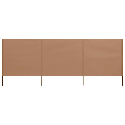 3-panel Wind Screen Fabric 400x80 cm Taupe