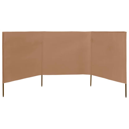 3-panel Wind Screen Fabric 400x80 cm Taupe