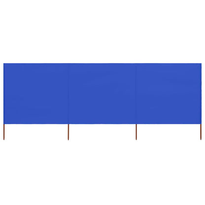 3-panel Wind Screen Fabric 400x80 cm Azure Blue