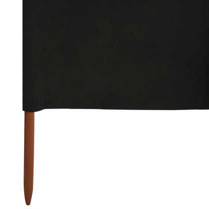 3-panel Wind Screen Fabric 400x120 cm Black
