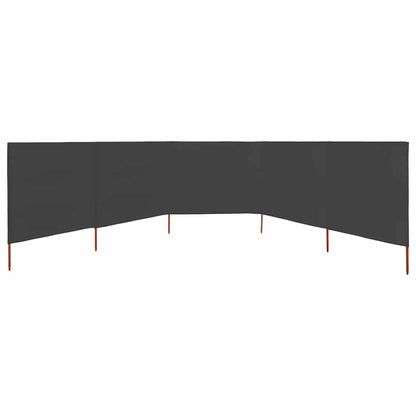 5-panel Wind Screen Fabric 600x80 cm Anthracite