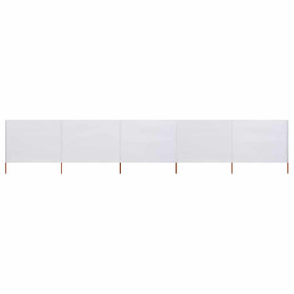 5-panel Wind Screen Fabric 600x160 cm Sand White