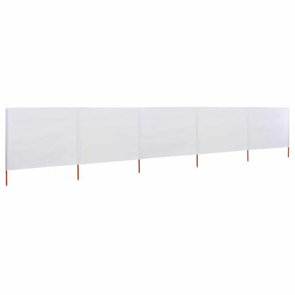 5-panel Wind Screen Fabric 600x160 cm Sand White