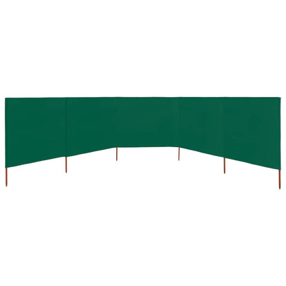 5-panel Wind Screen Fabric 600x160 cm Green