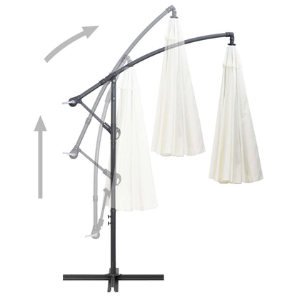 Hanging Garden Parasol White 3 m Aluminium Pole