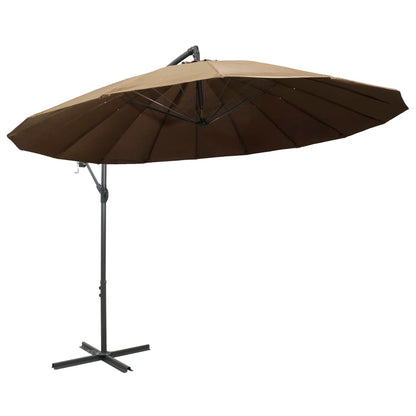 Hanging Garden Parasol Taupe 3 m Aluminium Pole