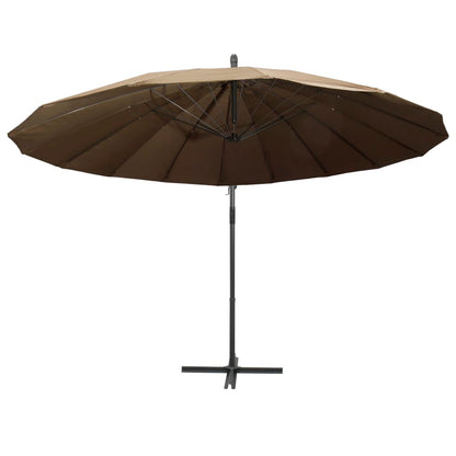 Hanging Garden Parasol Taupe 3 m Aluminium Pole