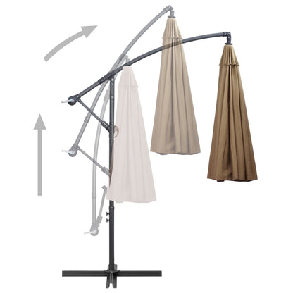Hanging Garden Parasol Taupe 3 m Aluminium Pole