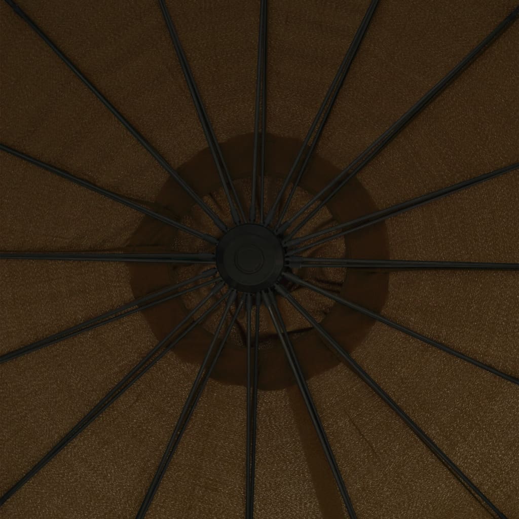 Hanging Garden Parasol Taupe 3 m Aluminium Pole