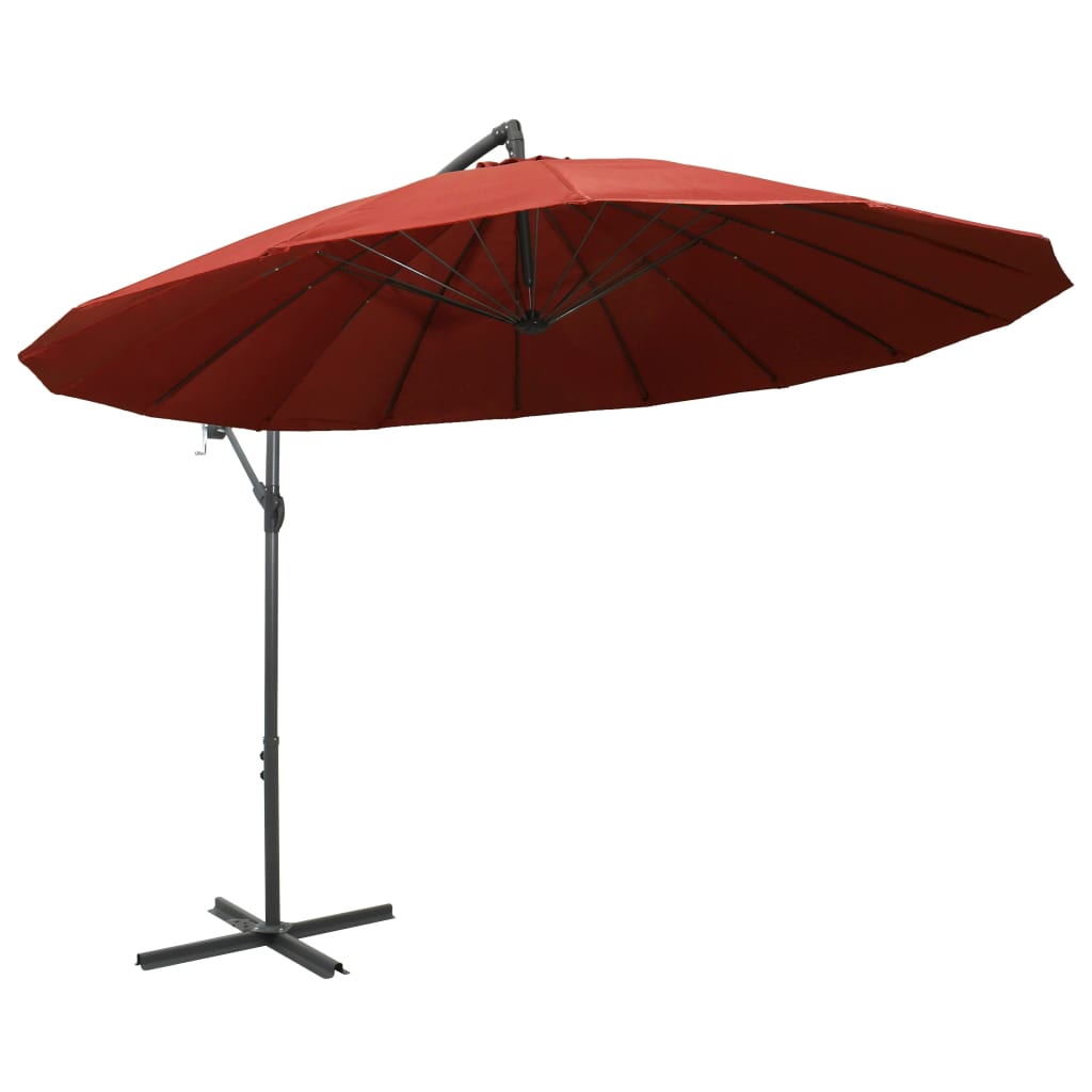 Hanging Garden Parasol Terracotta 3 m Aluminium Pole