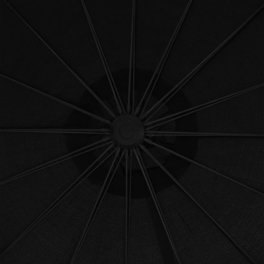 Hanging Garden Parasol Black 3 m Aluminium Pole