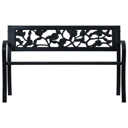 Garden Bench 125 cm Black Steel