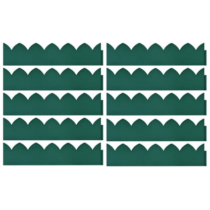 Lawn Edgings 10 pcs Green 65x15 cm PP